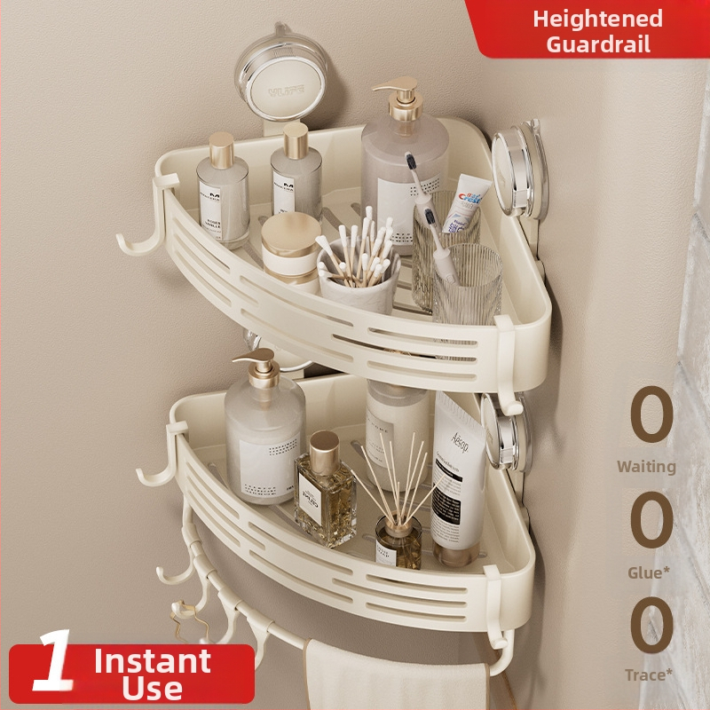 Timo Gjq 900 Usisna zidna polica za kupaonicu, trokutasti oblik, plast, jedan sloj, nosivost 2.5–4 kg
