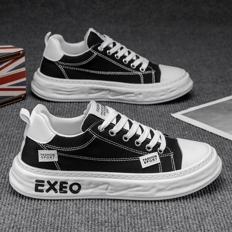 Vyriski drobės batai vasarai - kvėpuojantys, kasdieniai, apvalus pirštas, žemas kulnas