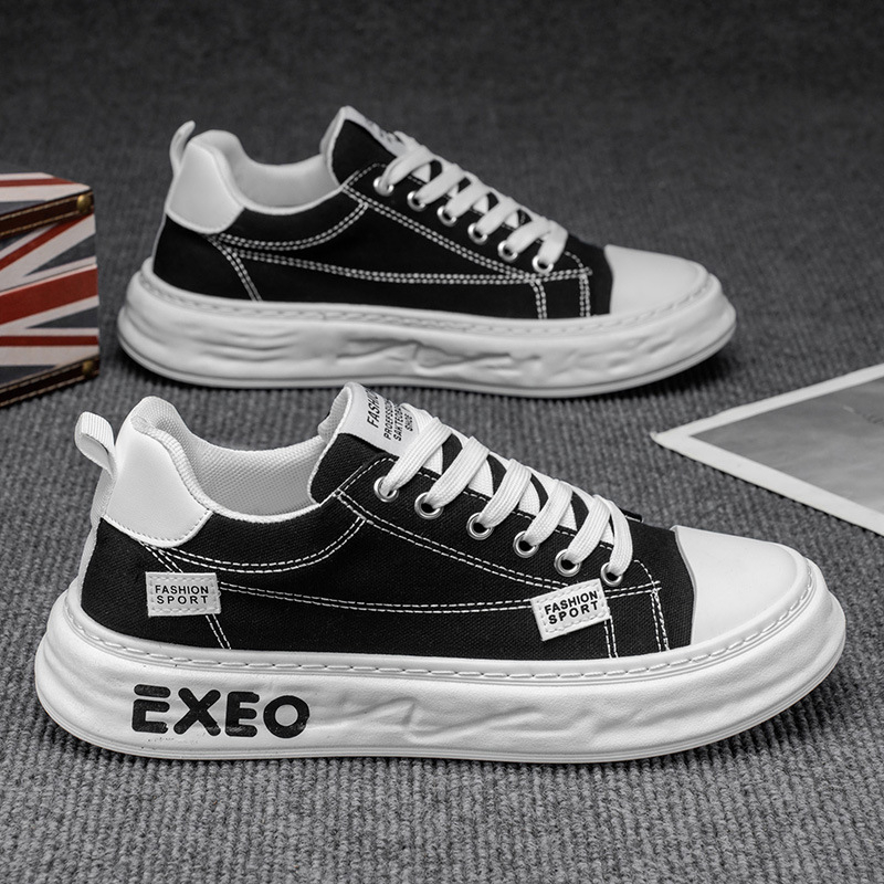 Vyriski drobės batai vasarai - kvėpuojantys, kasdieniai, apvalus pirštas, žemas kulnas