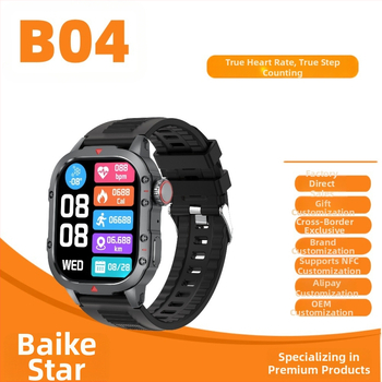B04 išmanusis laikrodis širdies ritmo stebėjimui, IPS ekranas, Bluetooth skambučiai, kasdienis atsparumas vandeniui, suderinamas su iOS
