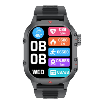 B04 išmanusis laikrodis širdies ritmo stebėjimui, IPS ekranas, Bluetooth skambučiai, kasdienis atsparumas vandeniui, suderinamas su iOS