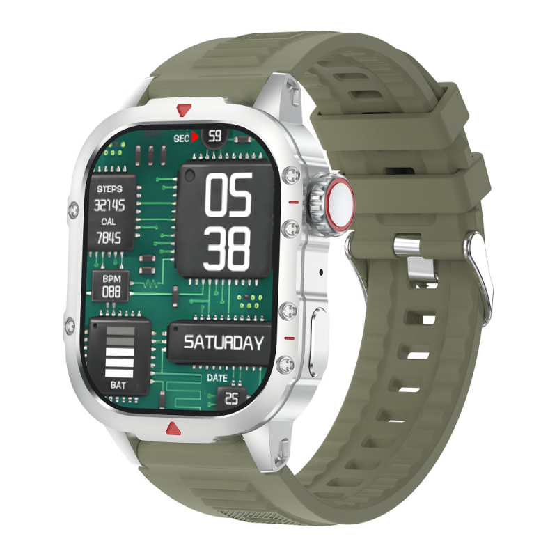 B04 išmanusis laikrodis širdies ritmo stebėjimui, IPS ekranas, Bluetooth skambučiai, kasdienis atsparumas vandeniui, suderinamas su iOS