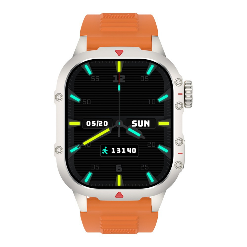 B04 išmanusis laikrodis širdies ritmo stebėjimui, IPS ekranas, Bluetooth skambučiai, kasdienis atsparumas vandeniui, suderinamas su iOS