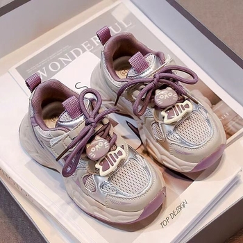 Dječji dad sneakers — prozračni, gornji dio od sintetičke kože, gumeni potplat, Velcro zatvarač, za dob 4–12 godina