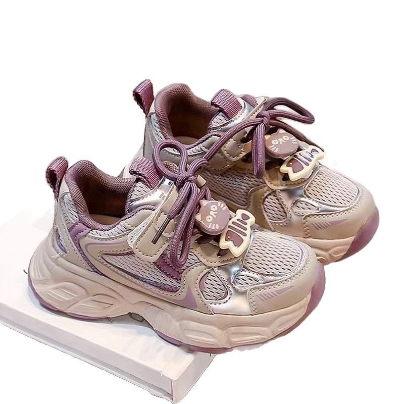 Dječji dad sneakers — prozračni, gornji dio od sintetičke kože, gumeni potplat, Velcro zatvarač, za dob 4–12 godina