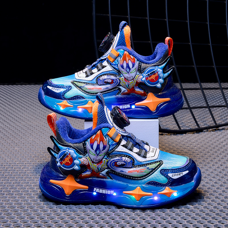 Bērnu ziemas apavi ar karikatūru rakstu, augšdaļa no mikrošķiedras, EVA zole, pogu aizdare, universāls, vecums 7–16 gadi