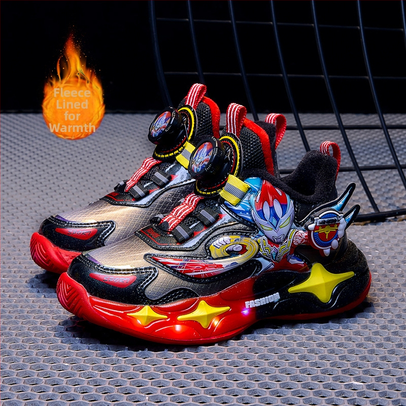 Bērnu ziemas apavi ar karikatūru rakstu, augšdaļa no mikrošķiedras, EVA zole, pogu aizdare, universāls, vecums 7–16 gadi