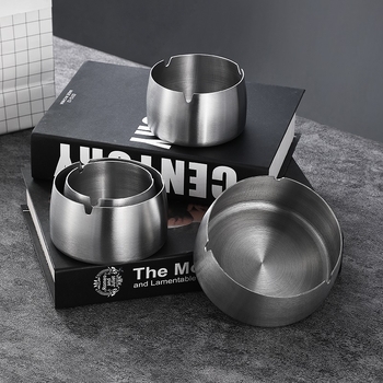 Ανοξείδωτο τασάκι με παχύτερο σχέδιο αντοχής στον άνεμο - εκτύπωση λογότυπου, επαναχρησιμοποιήσιμο, μοντέρνο μινιμαλιστικό στυλ