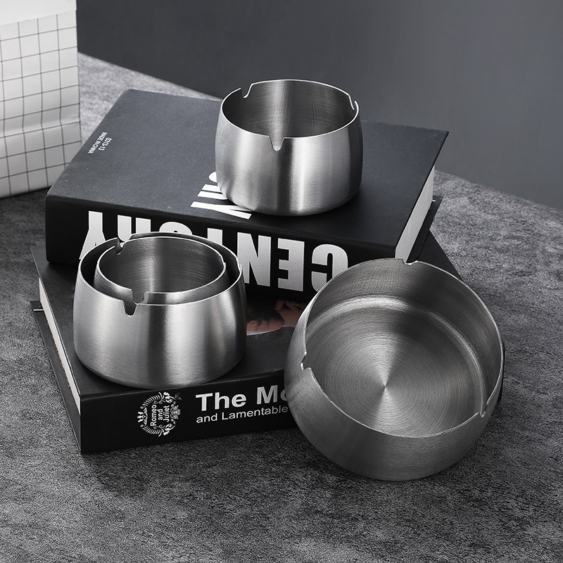 Ανοξείδωτο τασάκι με παχύτερο σχέδιο αντοχής στον άνεμο - εκτύπωση λογότυπου, επαναχρησιμοποιήσιμο, μοντέρνο μινιμαλιστικό στυλ