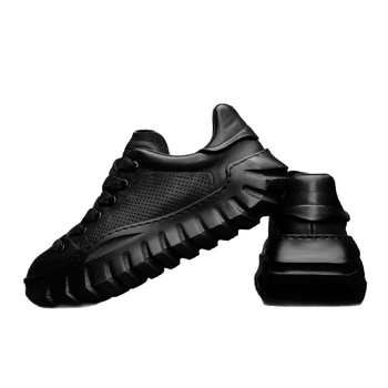 Vyriski bateliai su storesne padu aukščio didinimui, sportiškai kasdieniai, raišteliai, žemas viršus, viršutinė dalis iš pirmojo sluoksnio karvės odos, guma putų padas, vidpadis iš kiaulių odos