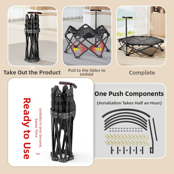 JOY JUMP Huaye-BC01 Saliekams sešstūrains iekšējais batuts bērniem ar regulējamu virsmu; materiāli: dzelzs, PP, neilons, ABS, PVC