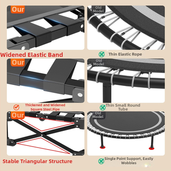 JOY JUMP Huaye-BC01 Saliekams sešstūrains iekšējais batuts bērniem ar regulējamu virsmu; materiāli: dzelzs, PP, neilons, ABS, PVC