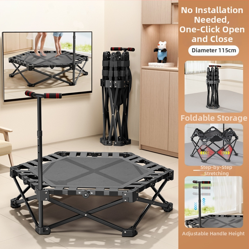 JOY JUMP Huaye-BC01 Saliekams sešstūrains iekšējais batuts bērniem ar regulējamu virsmu; materiāli: dzelzs, PP, neilons, ABS, PVC