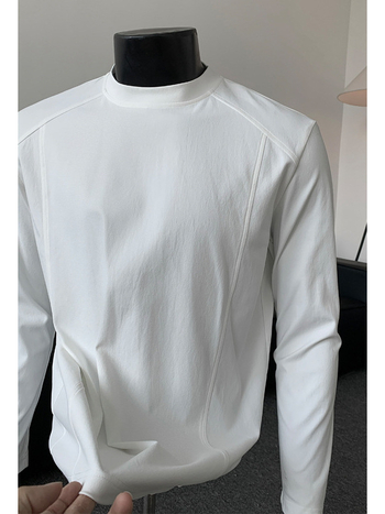 Ανδρικό T-shirt με μακριά μανίκια από πολυεστέρα, χαλαρή εφαρμογή, pull-over σχεδιασμός, Hong Kong στυλ