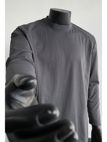 Ανδρικό T-shirt με μακριά μανίκια από πολυεστέρα, χαλαρή εφαρμογή, pull-over σχεδιασμός, Hong Kong στυλ