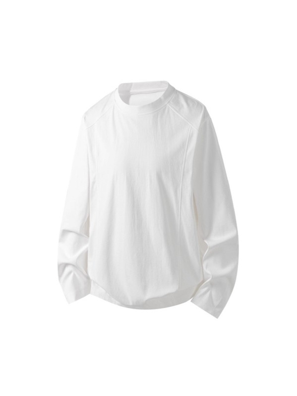 Ανδρικό T-shirt με μακριά μανίκια από πολυεστέρα, χαλαρή εφαρμογή, pull-over σχεδιασμός, Hong Kong στυλ