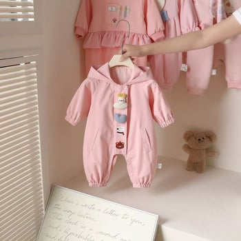 Beebi onesie / odjev za plazanje, Korejskog stila, Dugi dizajn za plazanje, Zatvaranje na jedan red gumba, Vanjski materijal: 100% poliester; Podstava: 100% pamuk