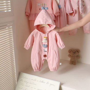 Beebi onesie / odjev za plazanje, Korejskog stila, Dugi dizajn za plazanje, Zatvaranje na jedan red gumba, Vanjski materijal: 100% poliester; Podstava: 100% pamuk
