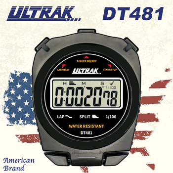 Skaitmeninis chronometras DT481 ULTRAK – ABS korpusas, atsparus vandeniui, su pauzės funkcija, 1 eilutės ekranas, lengvosios atletikos treniruotėms