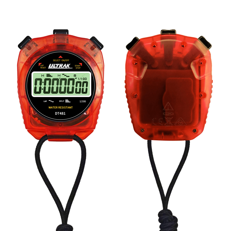 Skaitmeninis chronometras DT481 ULTRAK – ABS korpusas, atsparus vandeniui, su pauzės funkcija, 1 eilutės ekranas, lengvosios atletikos treniruotėms
