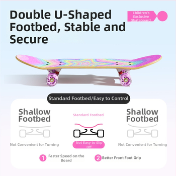 Детски скейтборд от топола със двойно люлееща се платформа