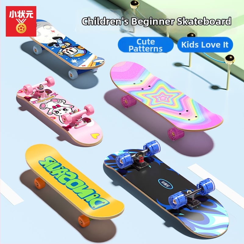 Детски скейтборд от топола със двойно люлееща се платформа