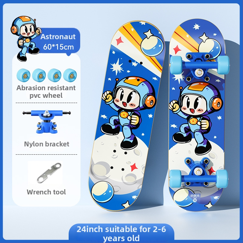 Детски скейтборд от топола със двойно люлееща се платформа