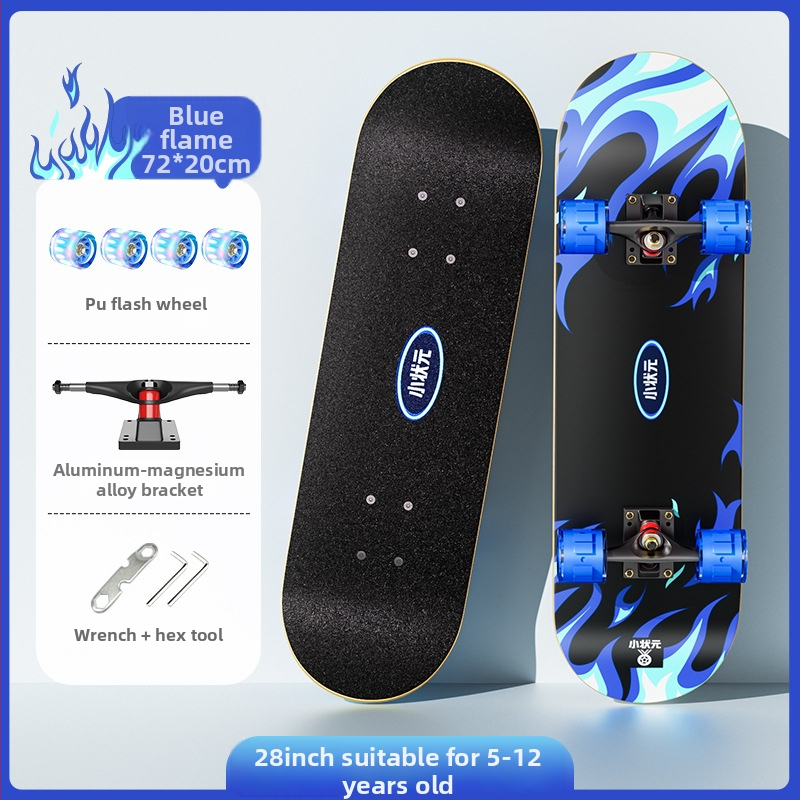 Детски скейтборд от топола със двойно люлееща се платформа