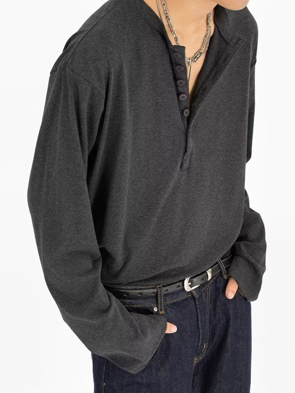 Ανδρικό μακρυμάνικο T-shirt, στρογγυλός λαιμός, χαλαρή εφαρμογή, πολυεστέρας, για άνοιξη και φθινοπωρο.