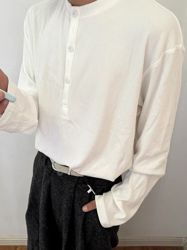 Ανδρικό μακρυμάνικο T-shirt, στρογγυλός λαιμός, χαλαρή εφαρμογή, πολυεστέρας, για άνοιξη και φθινοπωρο.