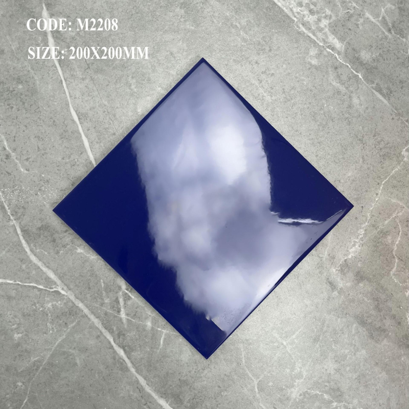 Nordic stílusú kerámia belső falcsempe, négyzetes, pásztorális kockás mintázat, matt felület, nedvességálló