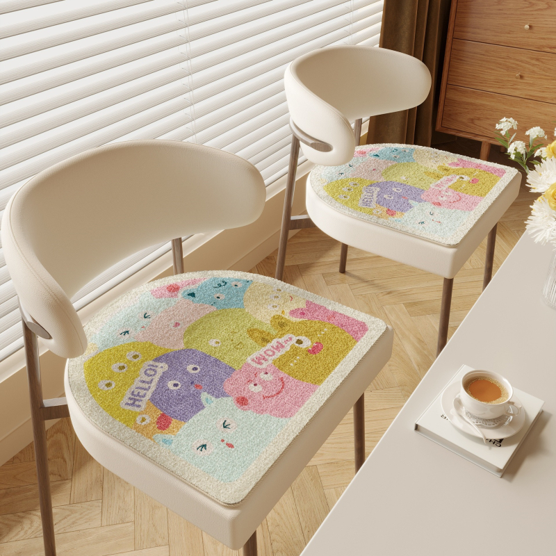 Jastuk za sjedenje Dongzhao, u obliku potkove, protuklizan, materijal: poliester, punjenje: poliester vlakna, uzorak: crtani likovi, za dnevni boravak, spavaću sobu, radnu sobu, balkon