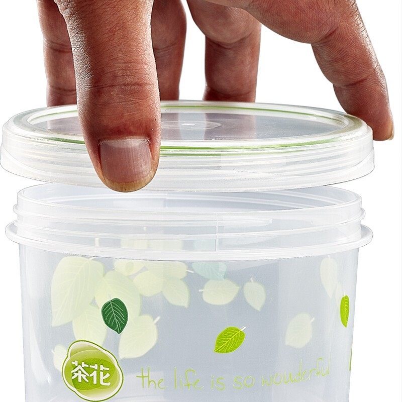 Camellia okrugla plastična kutija za obroke, mikrovalno sigurna, višekratna upotreba, kapacitet ispod 300 ml