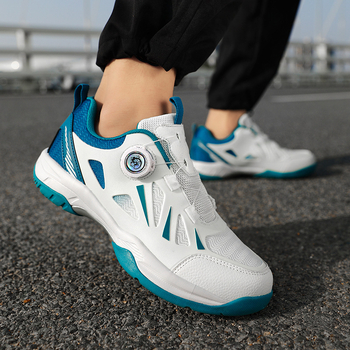 Badmintoni jalanõud – Unisex, Professionaalne võistlus, hingav võrgusisene, sünteetilise naha ülaosa, kummist tald