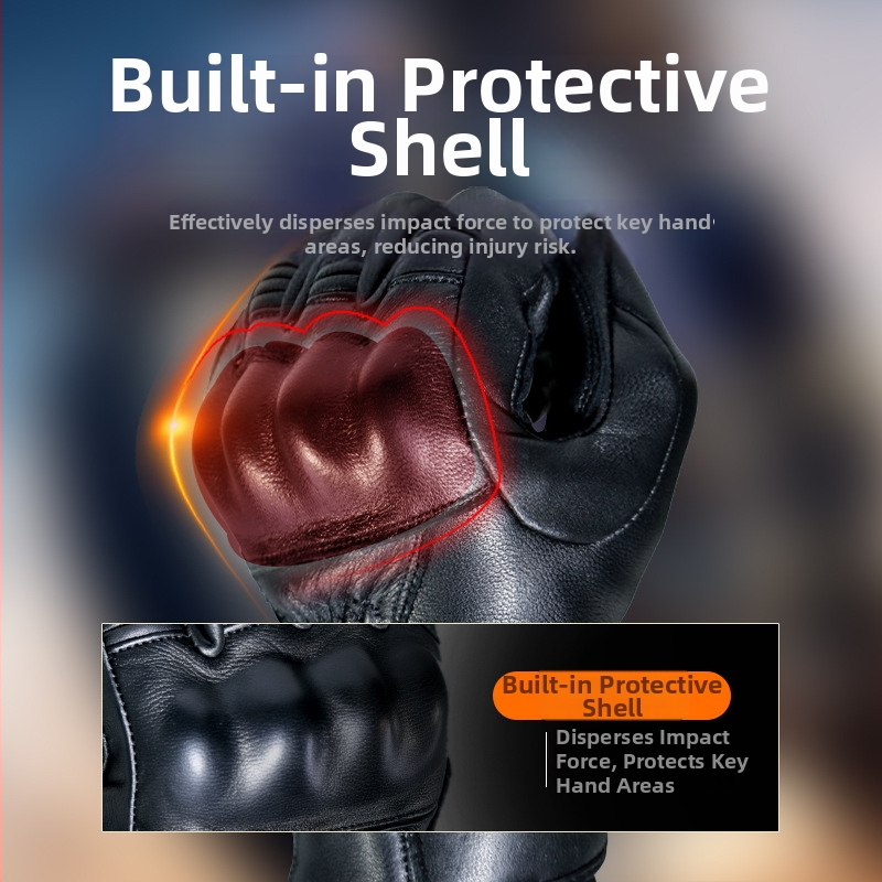 Motociklu braukšanas cimdi no aitas ādas, ar flīsa iekšpusi, pretslīdīgi, ar skārienjutīgu ekrānu saderīgi, īss stils