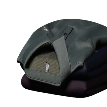 Ανδρικό πόλο με μακριά μανίκια, άνετη γραμμή; ύφασμα από μείγμα Mulberry μεταξιού με πολυεστέρα/Lyocell/Spandex, διαπνοή και απομάκρυνση υγρασίας, για άνοιξη-φθινόπωρο