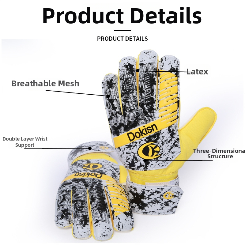 Jalgpalli väravavahi kindad, lateks, paksenenud pealmine kiht, sõrmede kaitse, treeninguks, kohandatavad, kaubamärk Dazzle Force