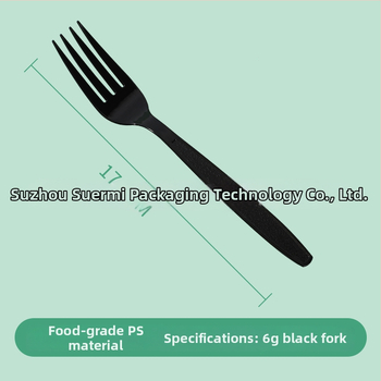 Vienkartinė PS plastikinė šakutė desertams, tortoms, vaisiams ir kepsniams, atskirai įpakuota; pakuotėje 1000 vnt; biologiškai skaidri; logotipo spausdinimas įmanomas