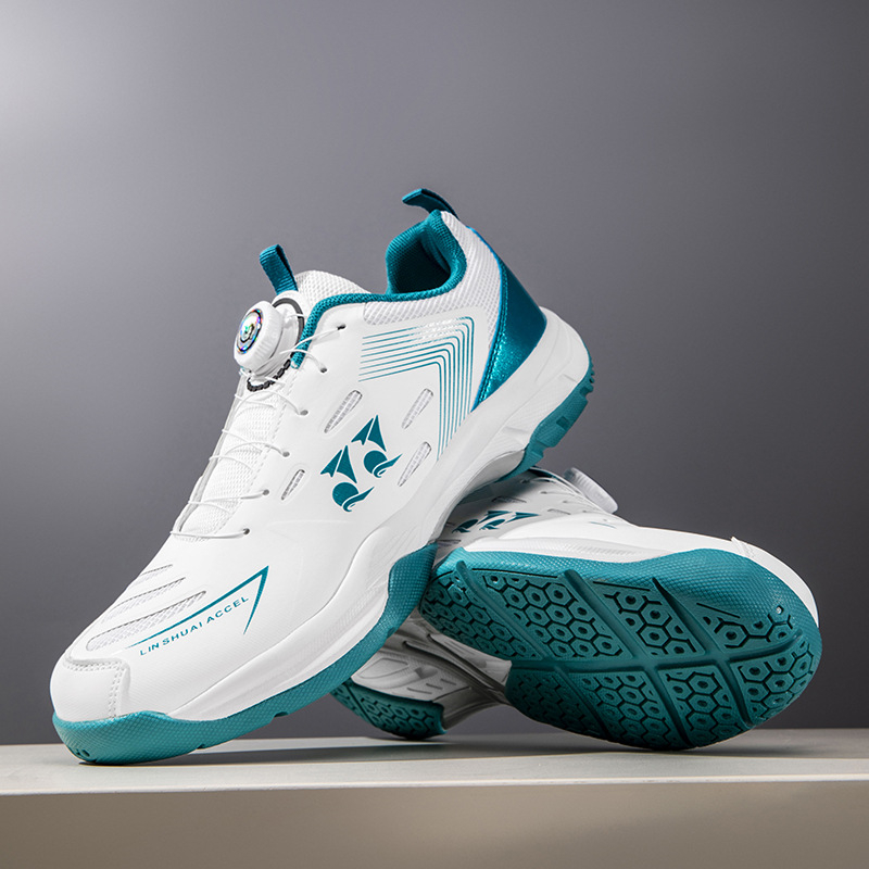 Poros stiliaus Badminton bateliai, kvėpuojantis tinklinis viršus, priekiniai raišteliai, MD vidinė padas, atspari dėvėjimui gumos padas