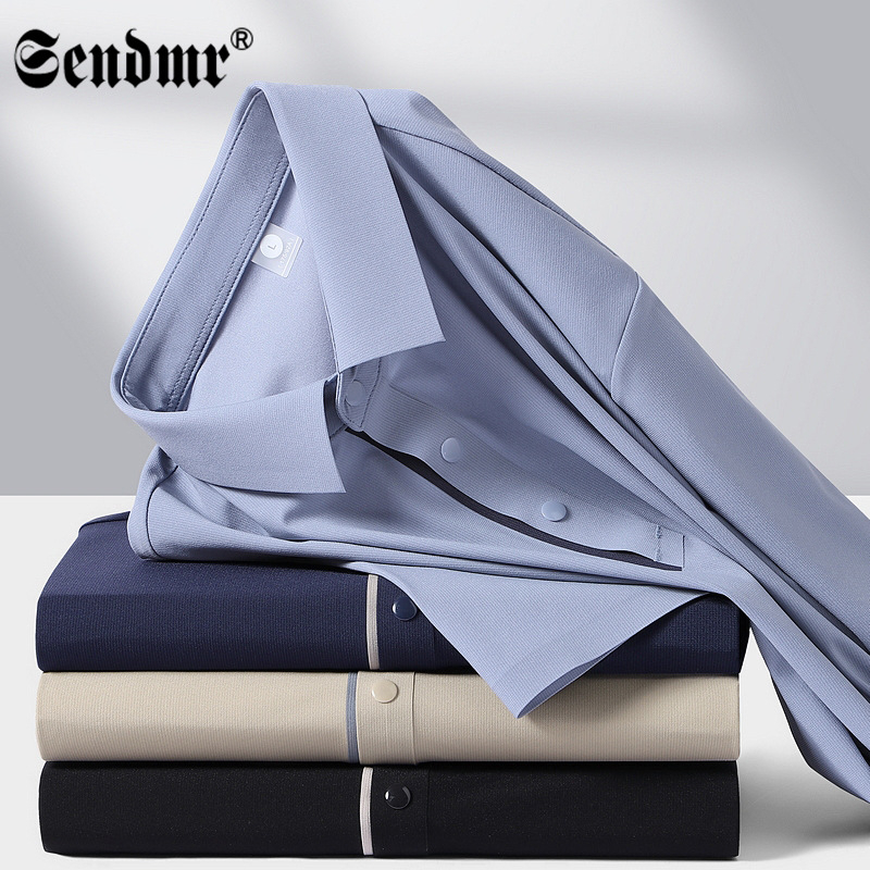 Πόλο πουκάμισο από μείξη ναϊλον 71-80%, κοντά μανίκια, στενή γραμμή, patchwork ραφές