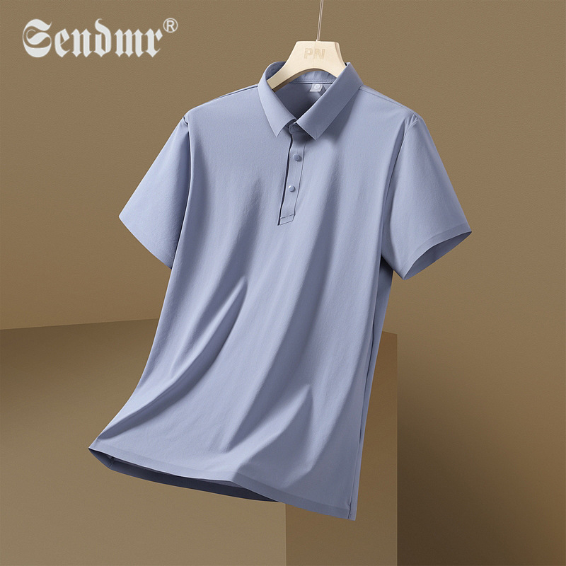 Πόλο πουκάμισο από μείξη ναϊλον 71-80%, κοντά μανίκια, στενή γραμμή, patchwork ραφές