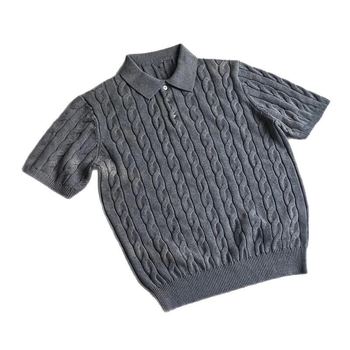 Πόλο πουκάμισο με κοντά μανίκια, γιακάς τύπου πέτο, ζακάρτ στριφτή πλέξη, πολυεστέρας, καθημερινή χρήση για το καλοκαίρι