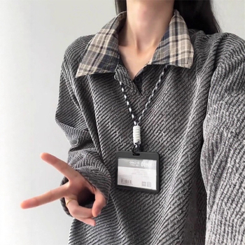 Ανδρικό polo πουκάμισο, με αμερικανικό στυλ, μακριά μανίκια, χαλαρή γραμμή, σχέδιο πλέγματος, πολυεστερική ανάμιξη