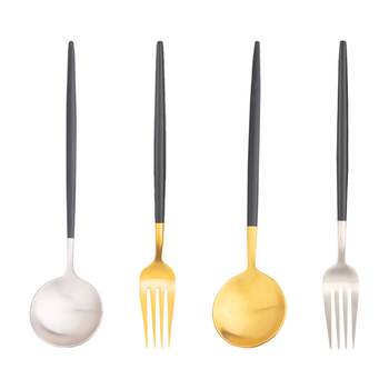 Set posuđa od 304 nerđajućeg čelika: žlica, vilica i desertna žlica, polirani završetak