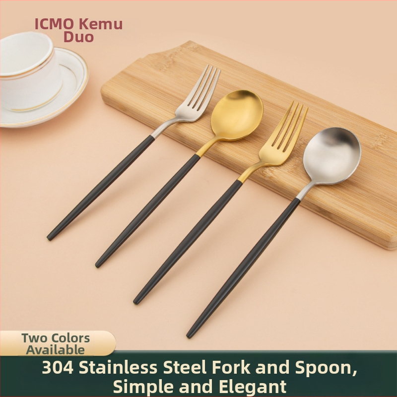 304 nerūdijančio plieno indų rinkinys: šaukštas, šakutė ir desertinis šaukštas, veidrodinis poliravimas