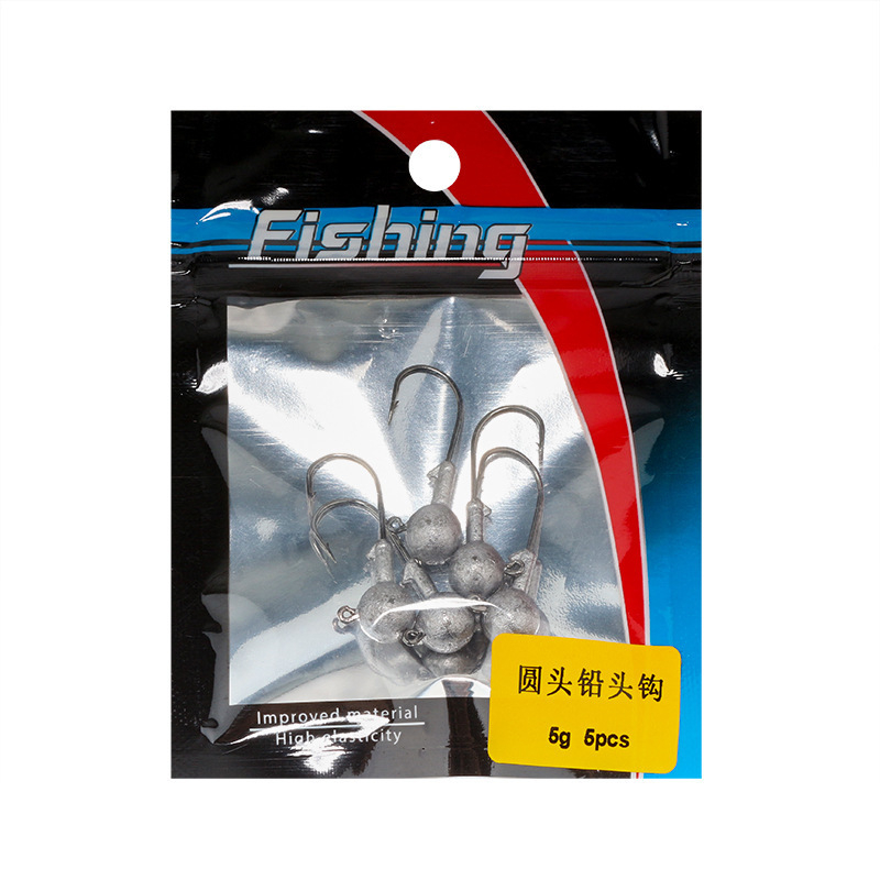 Μολύβδινο αγκίστρι ψαρέματος, με αγκίδες, 5 αγκίστρια ανά συσκευασία, για θαλάσσιο ψάρεμα από βάρκα