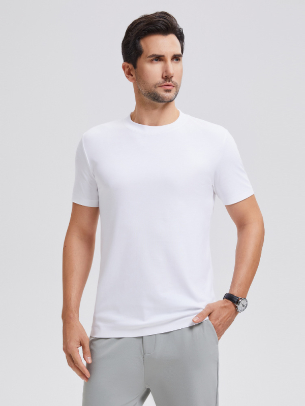 Tricou de bază unisex din bumbac, cu mânecă scurtă, antibacterian, 100% bumbac, culoare solidă, pentru fitness