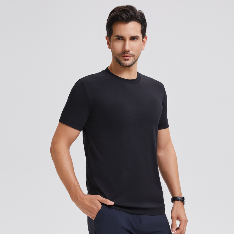 Tricou de bază unisex din bumbac, cu mânecă scurtă, antibacterian, 100% bumbac, culoare solidă, pentru fitness