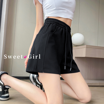 Γυναικείοι βαμβακεροί φαρδιοί παντελόνες με ψηλή μέση, μήκος τριών τεταρτών, ελαφρύ για το καλοκαίρι