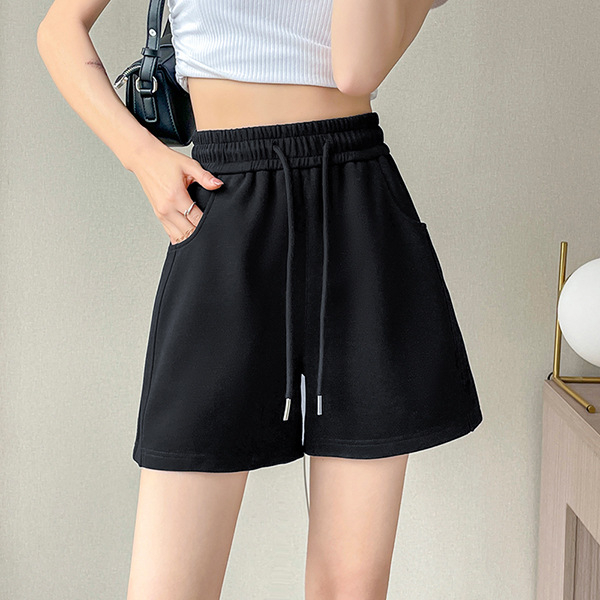 Γυναικείοι βαμβακεροί φαρδιοί παντελόνες με ψηλή μέση, μήκος τριών τεταρτών, ελαφρύ για το καλοκαίρι